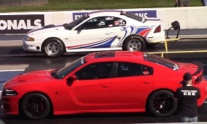 Hellcat Charger Can't Keep Up with Eight-Second Turbo Manual Mustang SN-95