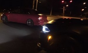 Hellcat Drag Races Evo in Brutal Street Fight with a Surprise