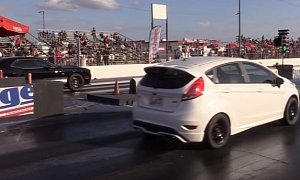Hellcat Drag Races Ford Fiesta ST Sleeper, Humiliation Follows