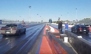 Hellcat Drag Races Mustang GT, Humiliation Is Instant