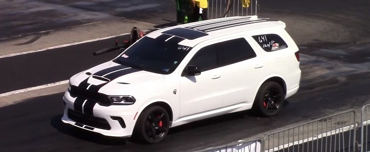 Hellcat Durango in action at the drag strip