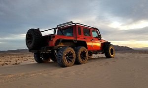 Hellcat-engined Jeep Wrangler 6x6 Pickup Truck Is Out Of This World