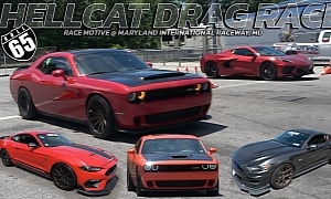 Hellcat Races Mustang, 'Vette, Challenger, and Rolls Everything, But Mach 1 Begs to Differ