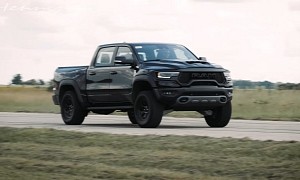 Hellephant-Swapped 2021 Ram TRX Goes for Its First Launches, Hot and Humid Roars