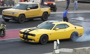 HEMI for the Win: Challenger Hellcat Gives Rivian the Drag of Shame at Mile-High City