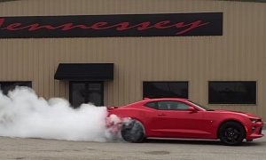 Hennessey Grabs 2016 Camaro SS, Does Monster Burnout as Break-In Procedure