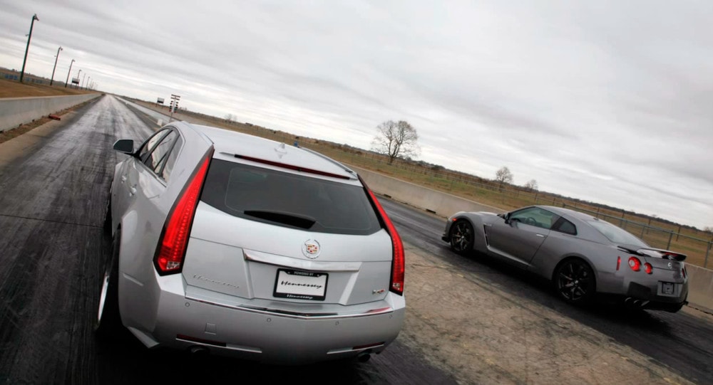Hennessey Cadillac CTS-V Sport Wagon versus 2011 Nissan GT-R