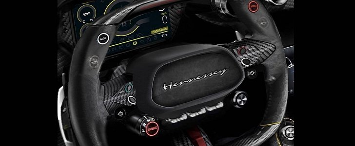 Hennessey Venom F5 steering wheel and instrument cluster