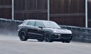 Here Is a 2022 Cayenne Turbo Facelift Being Thrashed on Porsche’s Testing Ground