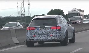 Here is a Peculiar Mercedes-AMG E63 Wagon Rumbling on a German Highway