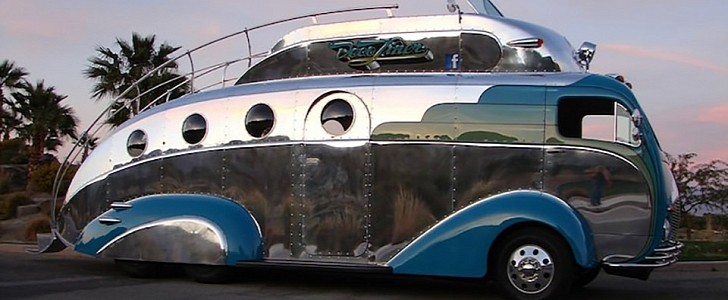 The DecoLiner, the world's only double-decker motorhome that is also a hot rod