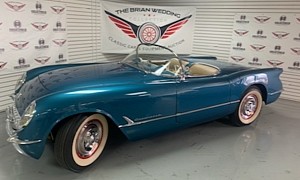 Here's a 1954 Chevy Corvette Mixing Blue Flame Mill With Rare Pennant Blue Shade