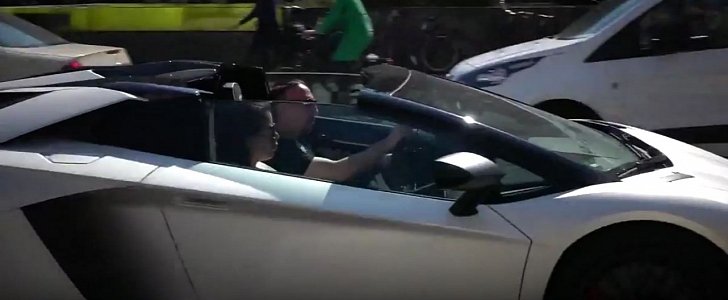 Franck Ribery Enjoying His Aventador SV Roadster in Munich