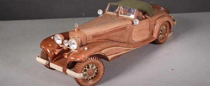 Wooden model of the Mercedes-Benz 500 K Special Roadster