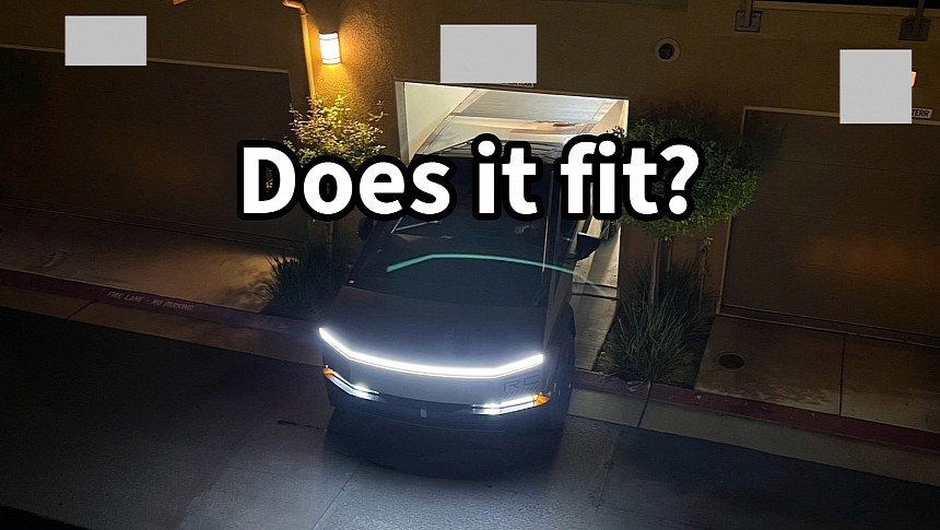 Tesla Cybertruck fits inside a residential garage