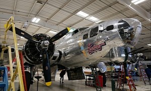 Here's the Boeing B-17 "Sentimental Journey" Sitting Pretty in a Hangar