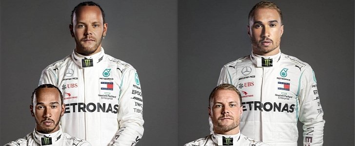 Mercedes teammates swap faces