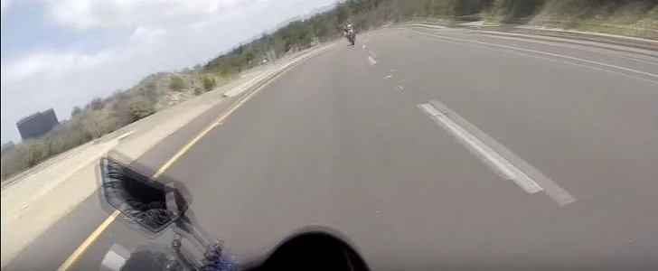 Rider lowsiding because of braking