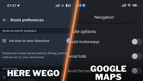 HERE WeGo vs. Google Maps