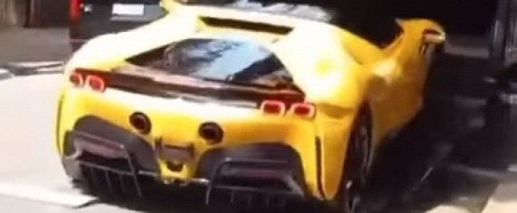 New Ferrari SF90 Stradale gets dropped by accident when ramp gives way during delivery
