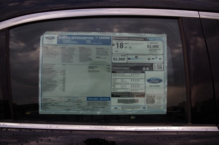 Ford Police Interceptor Window Sticker