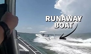Here’s a Sheriff’s Deputy Jumping Onto a Runaway, Unmanned Boat Doing 40+MPH