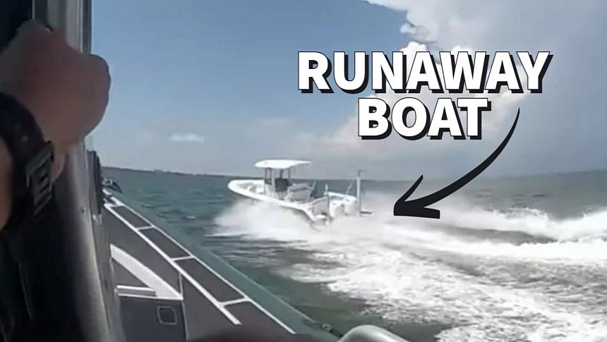 Deputies approach speeding runaway unmanned boat in Florida, save the day