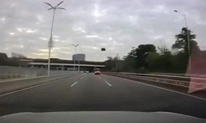 Watch a Tesla Model S Lose Its Roof on a Chinese Highway