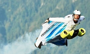Here’s BMW’s All-Electric Wingsuit Taking Its Maiden Flight