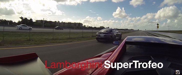 Tesla Model S vs Lamborghini SuperTrofeo