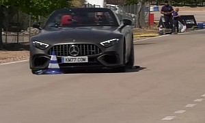 Here’s the 2023 Mercedes-AMG SL 63 4MATIC+ Munching on Cones in the Moose Test