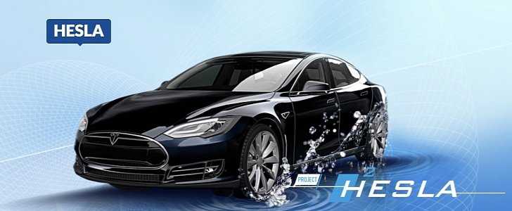 Hesla Is The World S First Fuel Cell Powered Tesla Model S Autoevolution