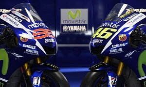 High-Res Photos of the 2015 Yamaha YZR-M1 with Rossi and Lorenzo