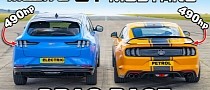 High Stakes All-Ford Drag Race: Mustang GT vs Mach-E GT Mustang-Wannabe
