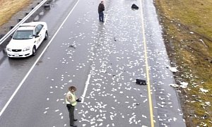 Illinois Highway Covered in Gambling Money Following Car Crash