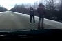 Hitchhikers Cause Crash on Icy Russian Road