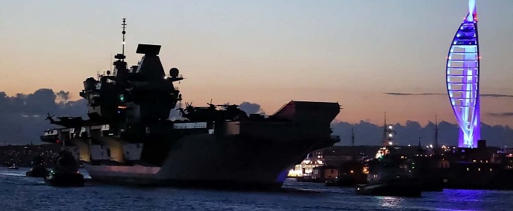 HMS Queen Elizabeth sailed from Portsmouth on her first deployment