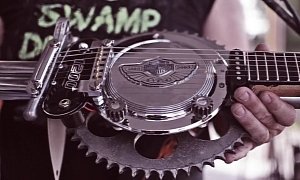Hog-O-Caster Is an Electric Guitar Made from Real Harley-Davidson Parts