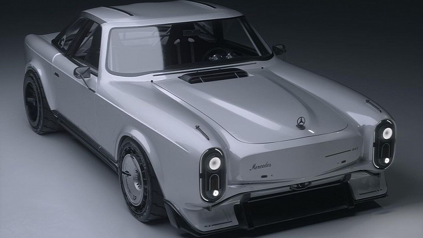 Mercedes-Benz 280SL revival EV rendering by Shane Baxley on car.design.trends 