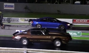 Home-Built Twin-Turbo 2004 Pontiac GTO Drags Vintage Camaro Z28, It's Not Even Close