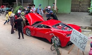 Homemade Ferrari 488 GTB Is Now Being Used to Sell Melons