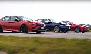 Honda Accord vs Mazda6 vs Toyota Camry TRD Drag Race - Sedans Gone Mad