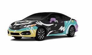 Honda Civic Coupe Receives the One Direction Visual Treatment, Looks Chaotic to Us