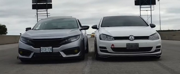 Honda Civic Drag Races Volkswagen Golf, Which One Would You Bet On?