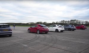 Honda Civic Type R Drag Race Features EP3, FN2, FN2 Mugen, FK2 and FK8