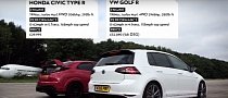 Honda Civic Type R Takes On VW Golf R in Hot Hatch Drag Race