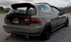 Honda Civics Line Up for a Race, Turbo K20 Meets Boosted B18
