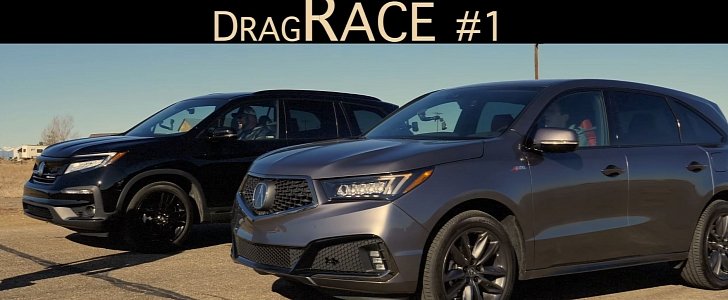 Honda Pilot Drag Races Acura MDX, the Results Are Good