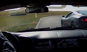 Honda S2000 Gets Off the Track Trying to Pass a Ferrari
