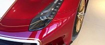 Horacio Pagani's Ferrari F12 TDF Surfaces with Wild Color Spec, Gold Wheels